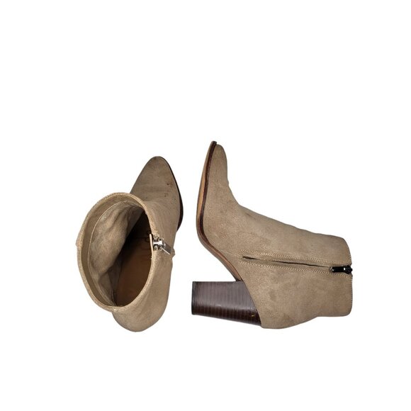 Sam Edelman Blake Ankle Boots Women Sz 8 Suede Leather Zip Up Block Heel Winter - Picture 5 of 6